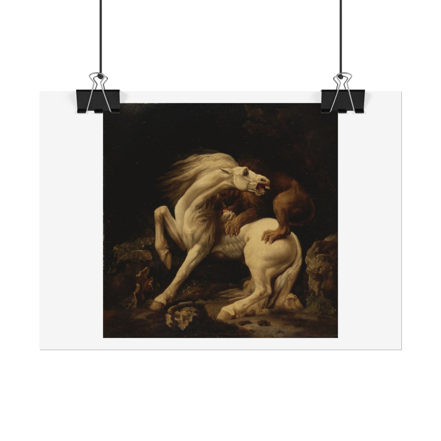 Horse attacked by a Lion